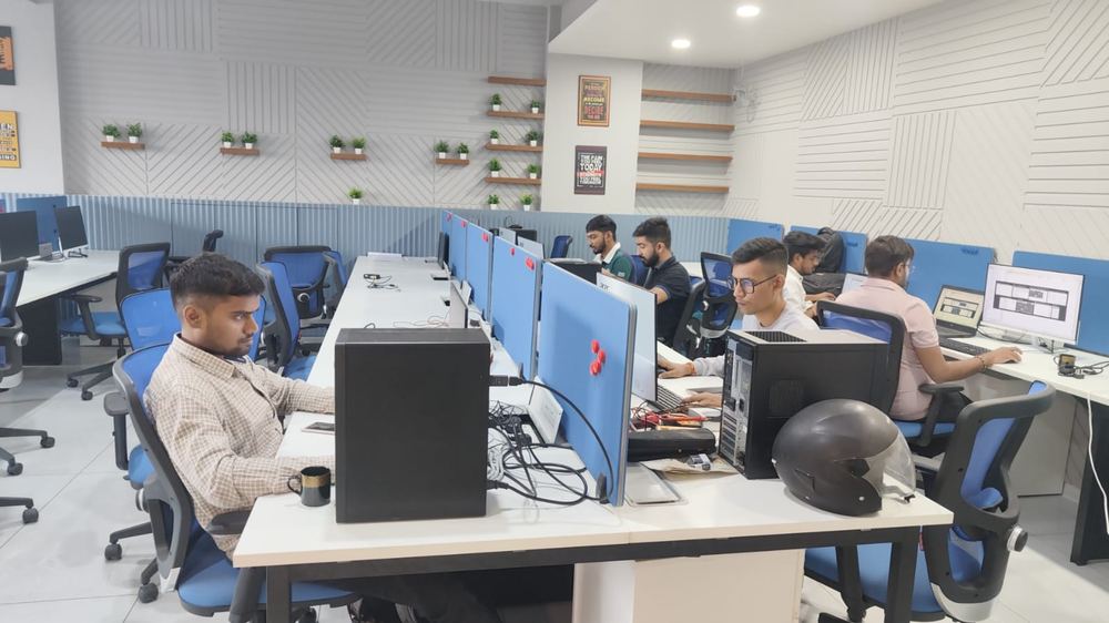 Engineers at work stations