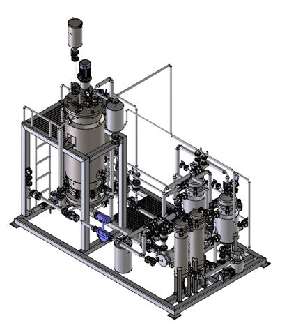 3D model of skid-mounted process unit